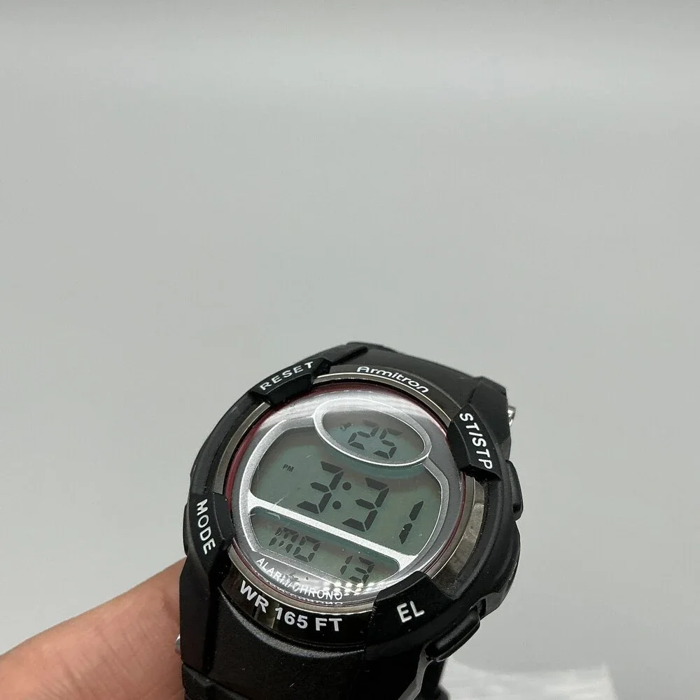 Armitron All Sport 4516975 Boys Watch 35mm Green Digital Black Rubber Alarm